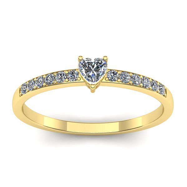 Inel cu safir alb inima