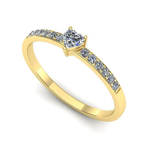 Inel logodna din aur galben cu safir alb