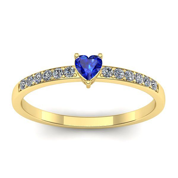 Inel cu safir inima