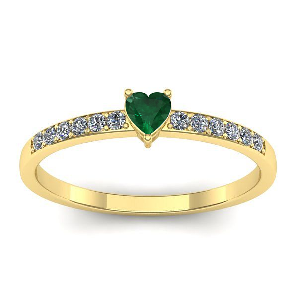 Inel logodna cu smarald inima