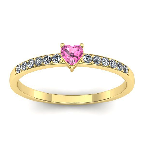 Inel de logodna cu safir roz inima