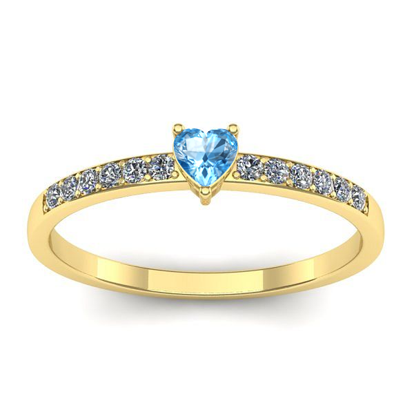 Inel de logodna cu topaz blue inima