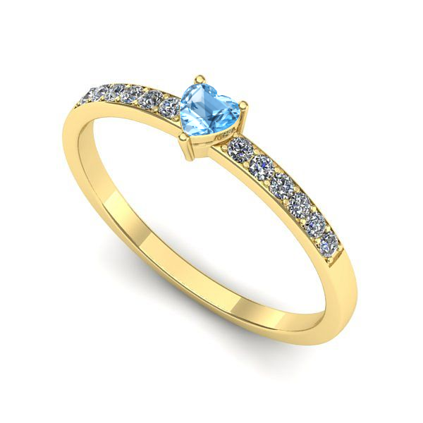 Inel din aur galben cu topaz blue