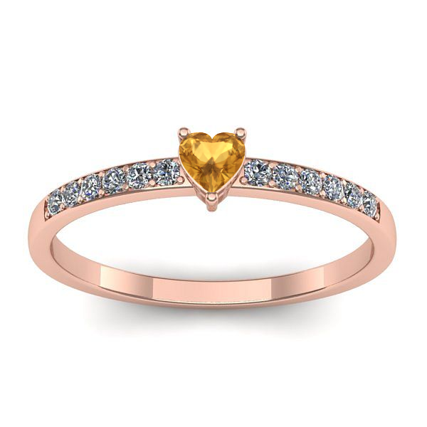 Inel logodna cu citrin inima