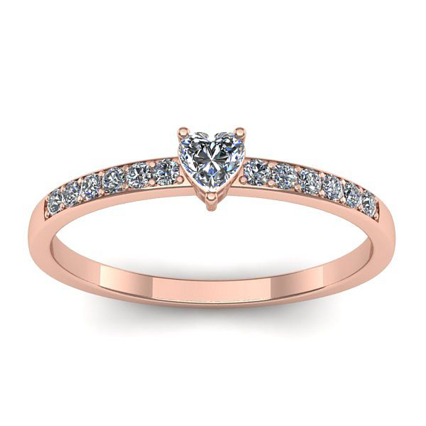 Inel de logodna cu diamant inima