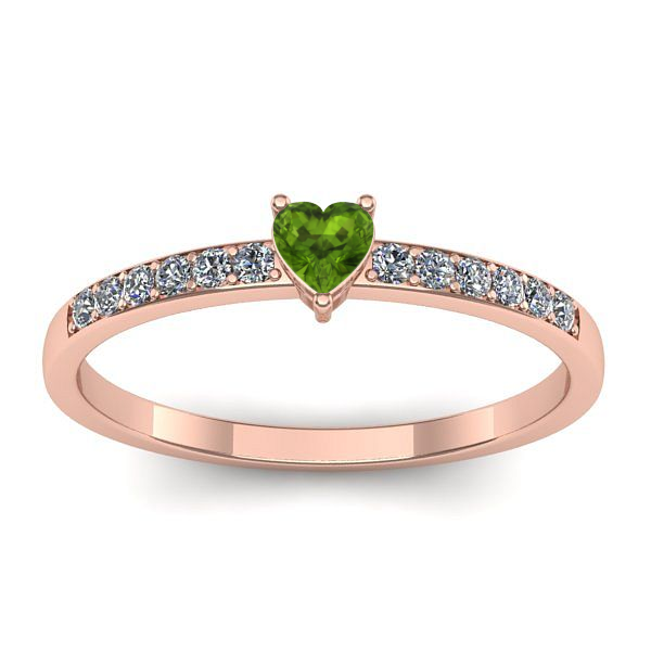 Inel cu peridot inima