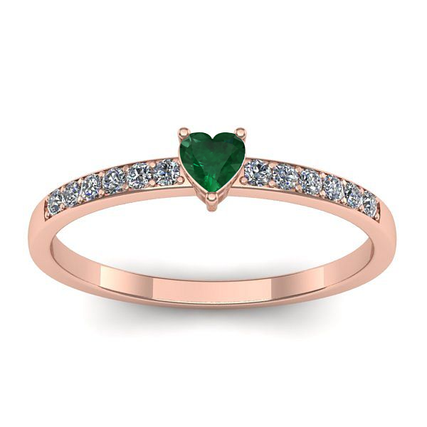 Inel cu smarald inima