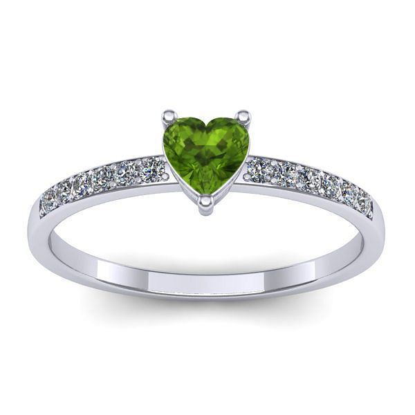 Inel logodna cu peridot inima