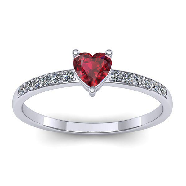 Inel logodna cu rubin inima