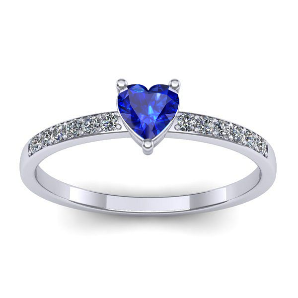 Inel de logodna cu safir inima