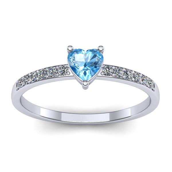 Inel logodna cu topaz blue inima