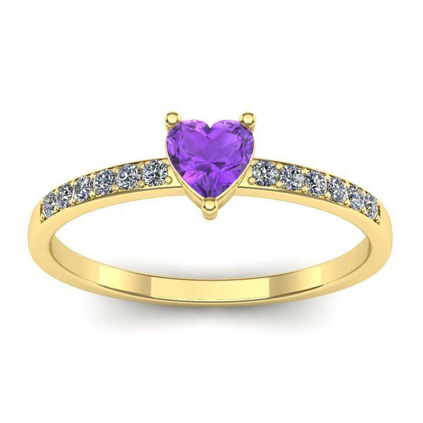 Inel de logodna cu ametist inima