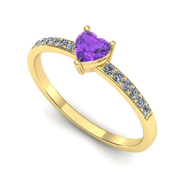 Inel din aur galben cu ametist