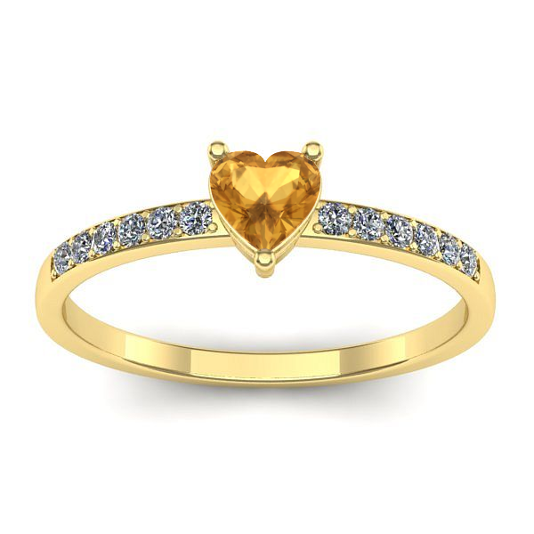Inel de logodna cu citrin inima