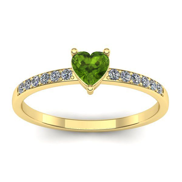 Inel cu peridot inima