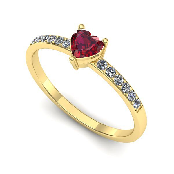 Inel din aur galben cu rubin