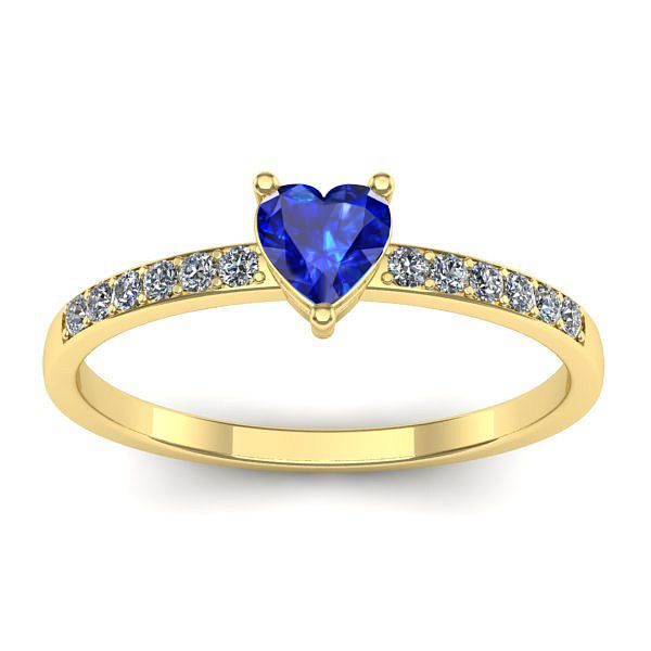 Inel logodna cu safir inima