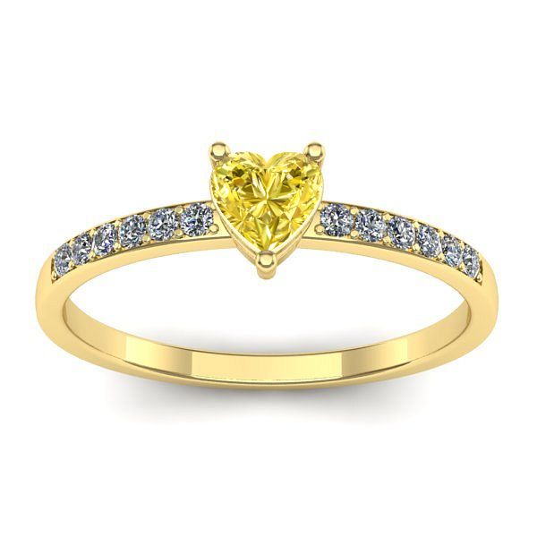 Inel de logodna cu safir galben inima