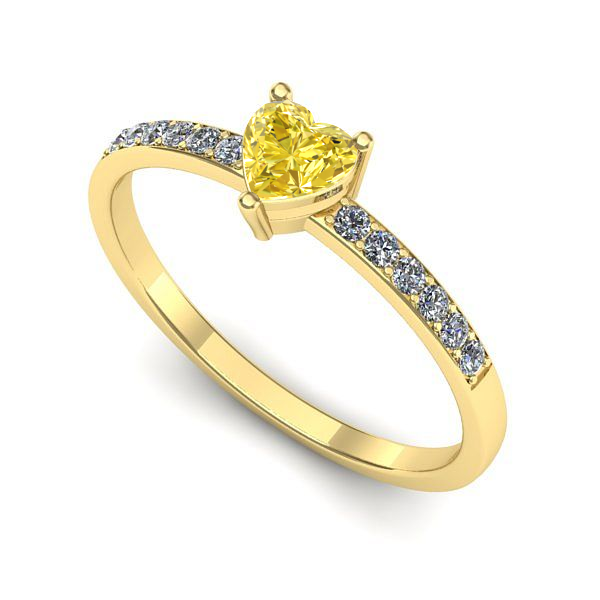 Inel din aur galben cu safir galben