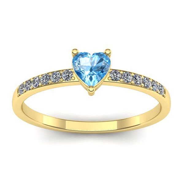 Inel logodna cu topaz blue inima