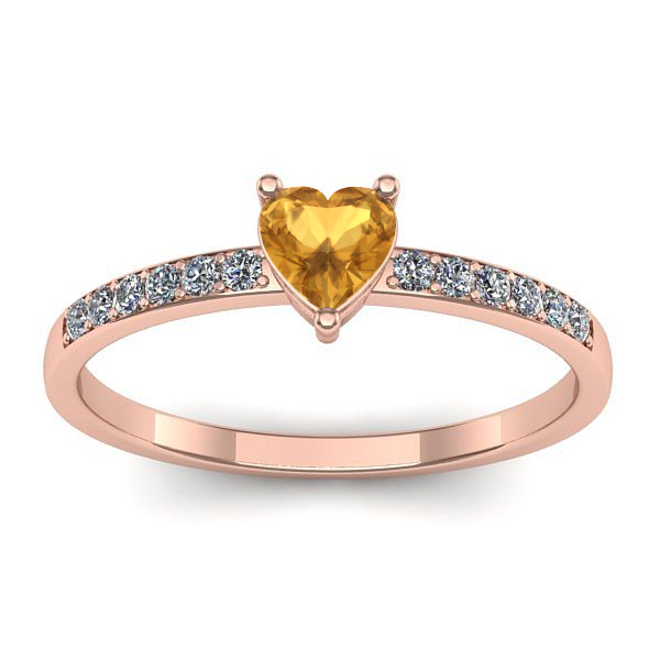 Inel de logodna cu citrin inima