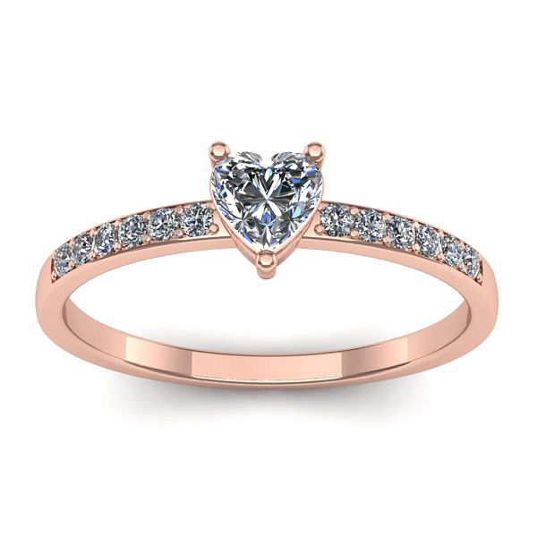 Inel cu diamant inima