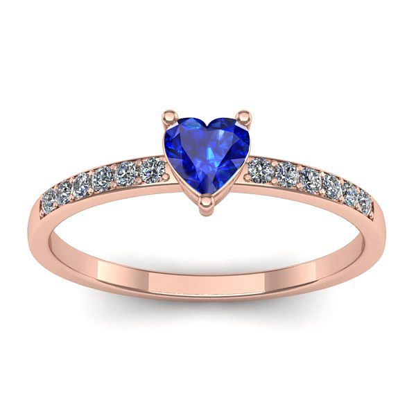 Inel logodna cu safir inima