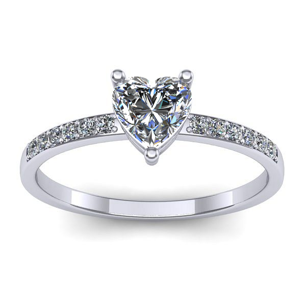 Inel logodna cu safir alb inima