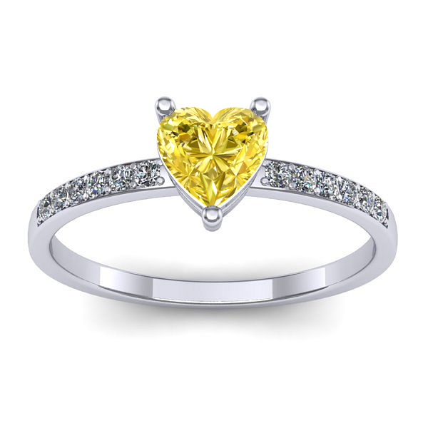 Inel de logodna cu safir galben inima