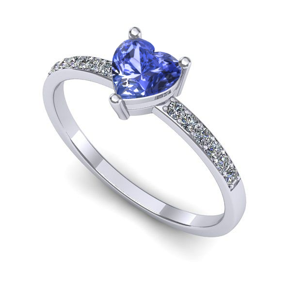 Inel din aur alb cu tanzanit