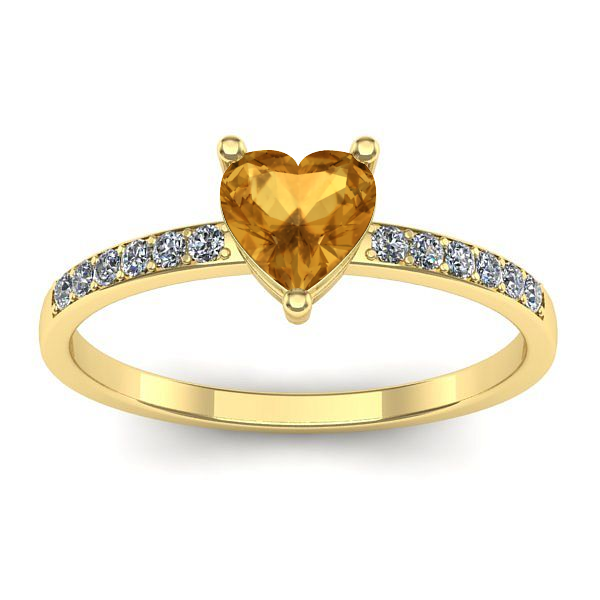 Inel logodna cu citrin inima