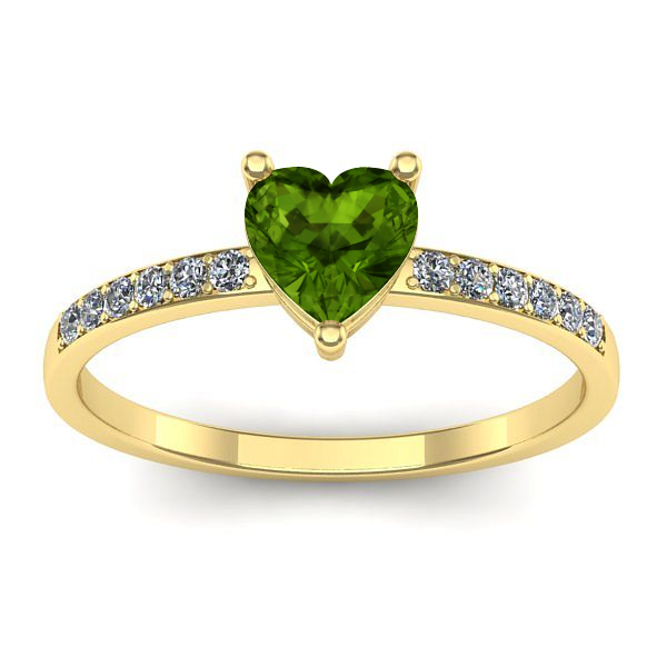 Inel cu peridot inima