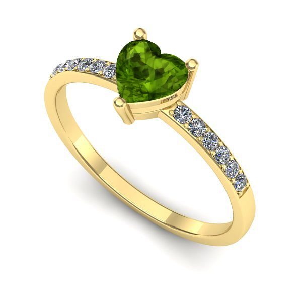 Inel din aur galben cu peridot