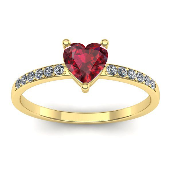 Inel logodna cu rubin inima