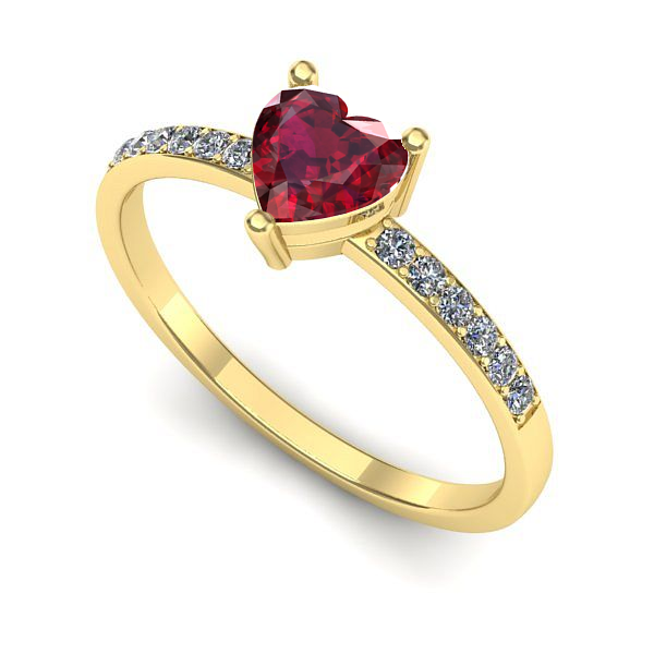 Inel din aur galben cu rubin