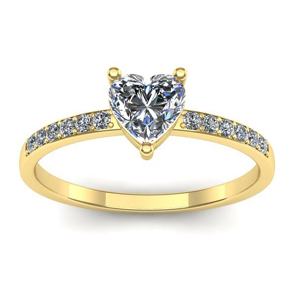 Inel de logodna cu diamant de laborator inima