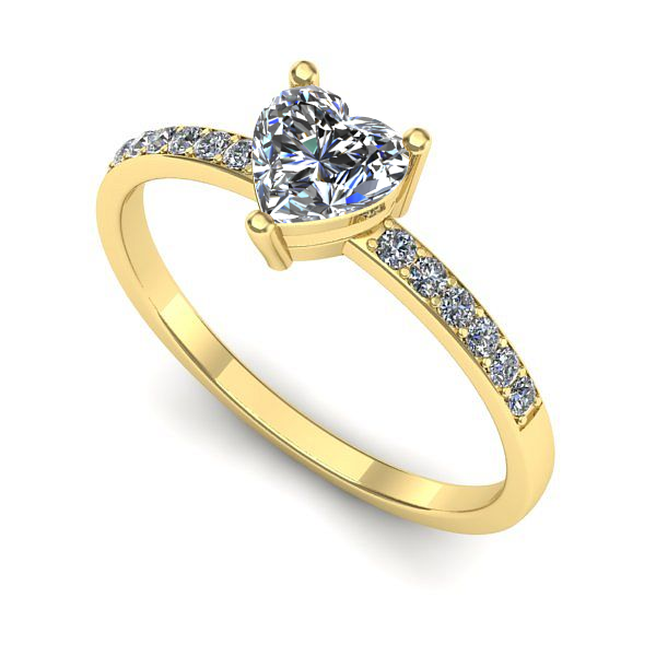 Inel de logodna din aur galben cu diamant de laborator