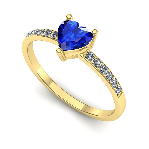 Inel de logodna din aur galben cu safir