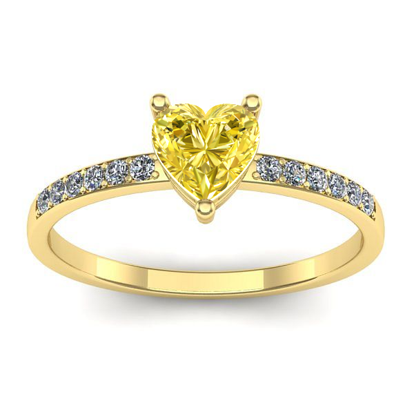 Inel logodna cu safir galben inima