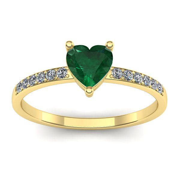 Inel cu smarald inima