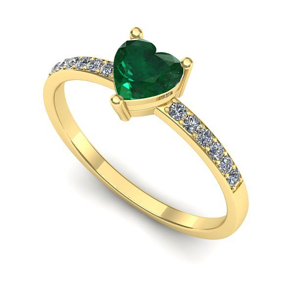 Inel din aur galben cu smarald