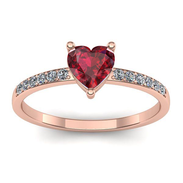 Inel logodna cu rubin inima