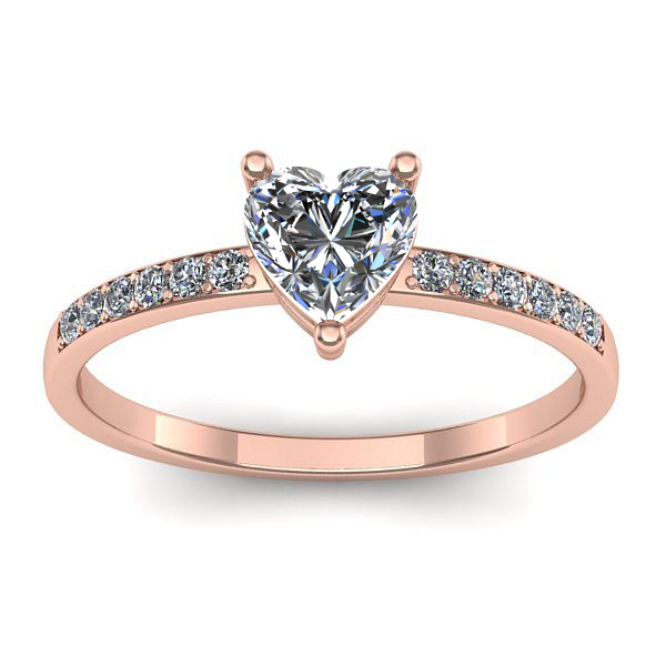 Inel cu safir alb inima