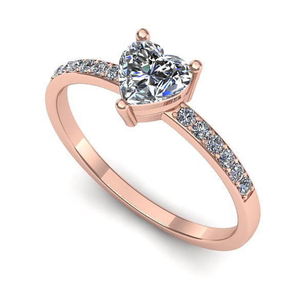 Inel de logodna din aur roz cu diamant de laborator