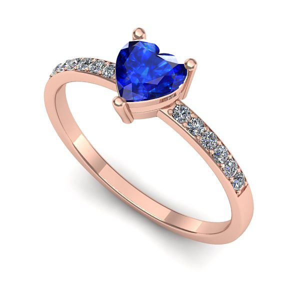 Inel din aur roz cu safir