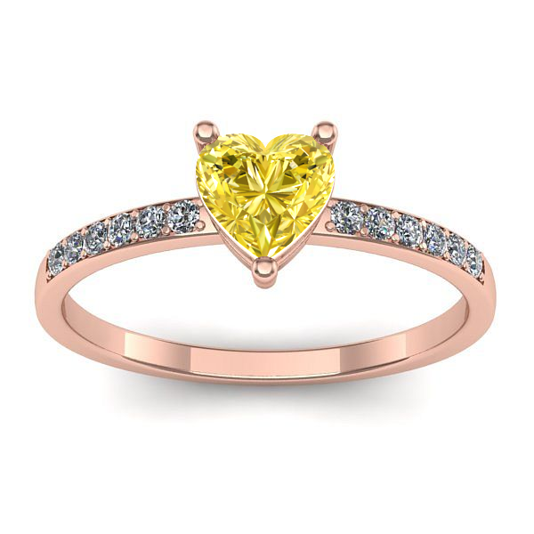 Inel cu safir galben inima