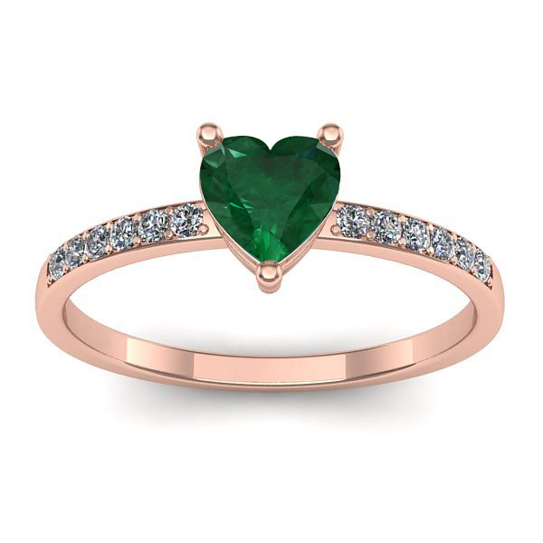 Inel cu smarald inima