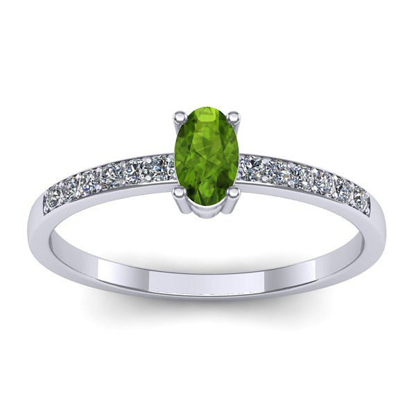 Inel logodna cu peridot oval
