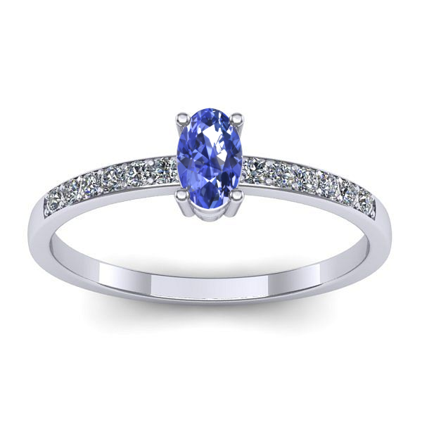 Inel de logodna cu tanzanit oval