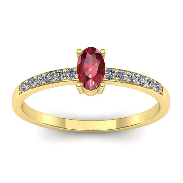Inel de logodna cu rubin oval